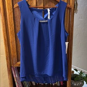 NY Collection Royal Blue Sleeveless Blouse